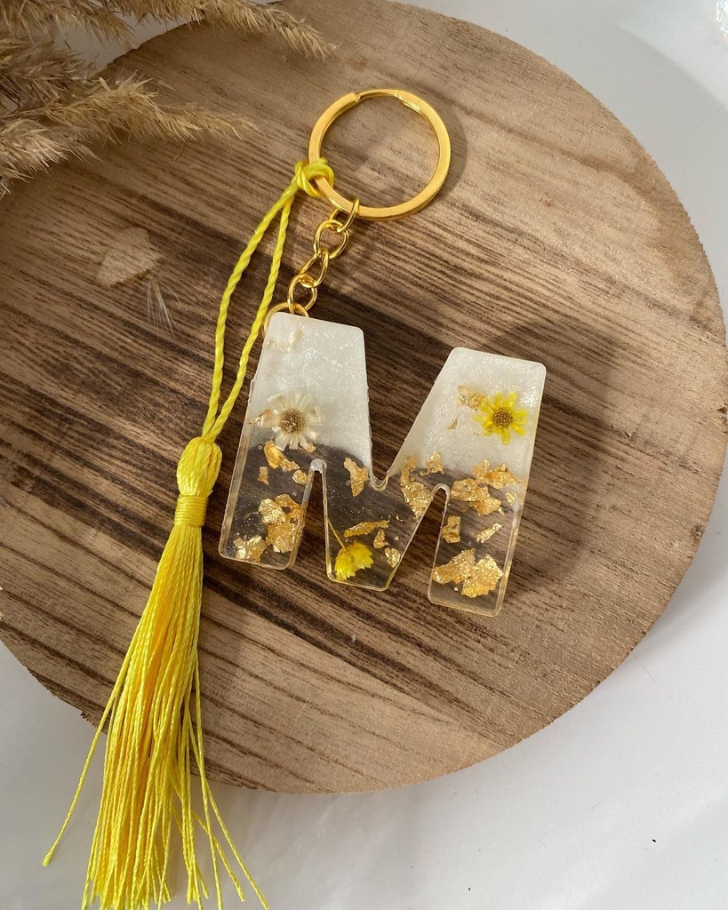 Porte clé M jaune
